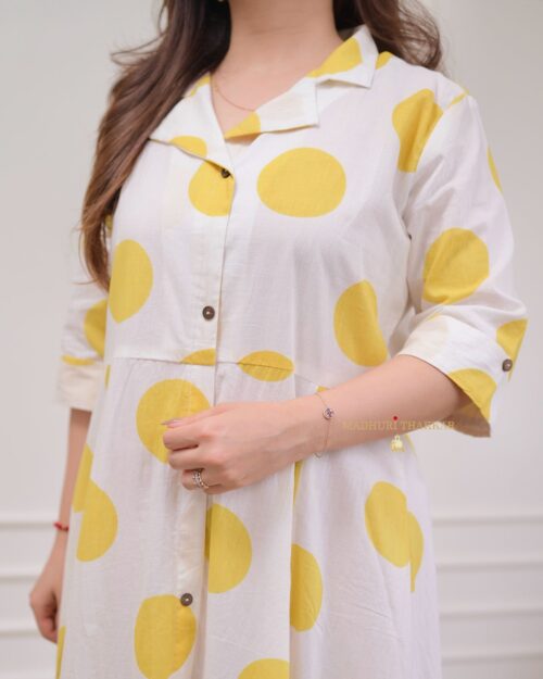 Polka Dots Cotton A-Line Dress